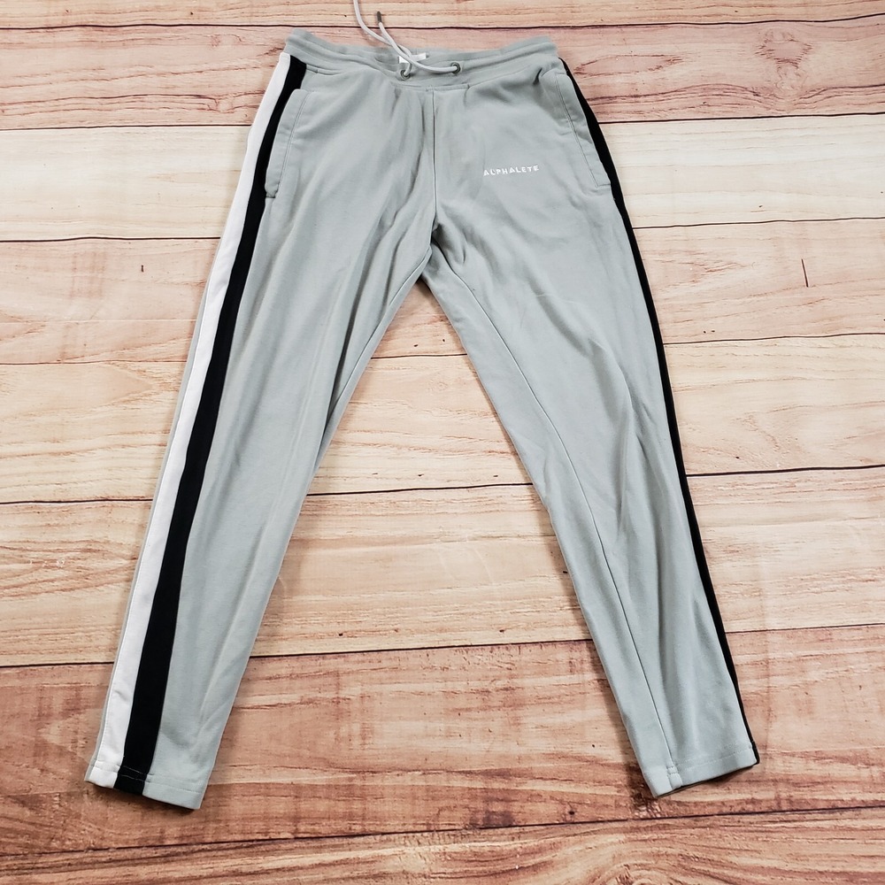Alphalete Pants Womens Small Gray White Outdoor Jogger Sweatpants Gym Ladies S